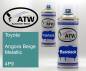 Preview: Toyota, Angora Beige Metallic, 4P9: 400ml Sprühdose + 400ml Klarlack - Set, von ATW Autoteile West.